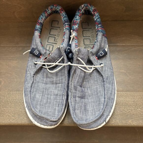 Hey Dude Wally Funk Shoes Mens Size 8 Gray Tribe Print Casual Lightweight Loafer - Picture 1 of 10